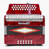 Acordeón Botones Gcf Rojo 5 Voces Farinelli Premium M S/in