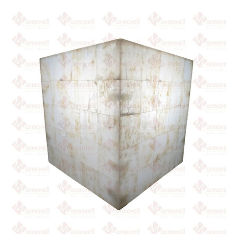 Lampara Cubo De Marqueteria Ónix Blanco 50x50x50