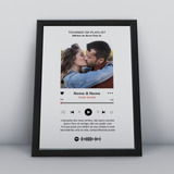 Quadro Personalizado A4 Musica Spotify Moldura Preta 