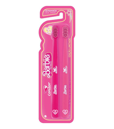 Escova Dental Collab Barbie Ultramacia 2 Pack - Condor