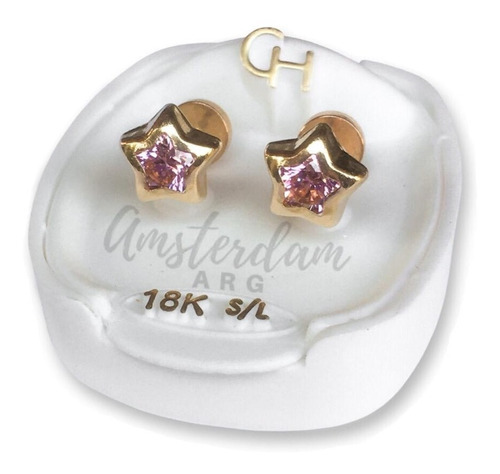 Abridores De Oro 18kt Marca Ch Estrella 783 ..amsterdamarg..