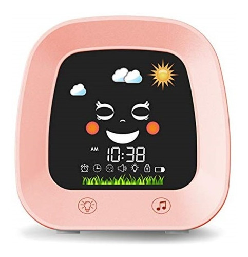 Reloj Despertador Digital Para Niños Usb Wisoee Rosa