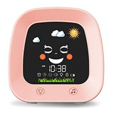 Reloj Despertador Digital Para Niños Usb Wisoee Rosa