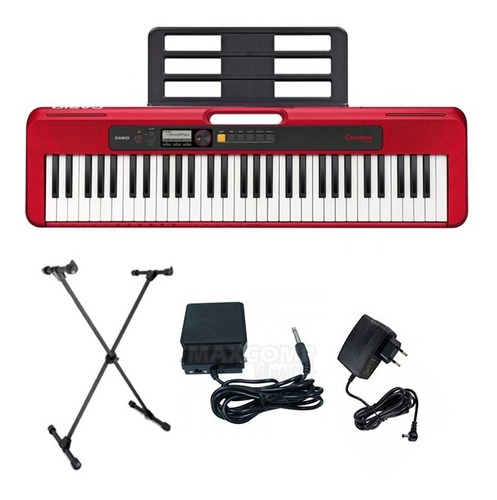 Teclado Casio Ct S200 Vermelho C/ Suporte X E Pedal Sustain