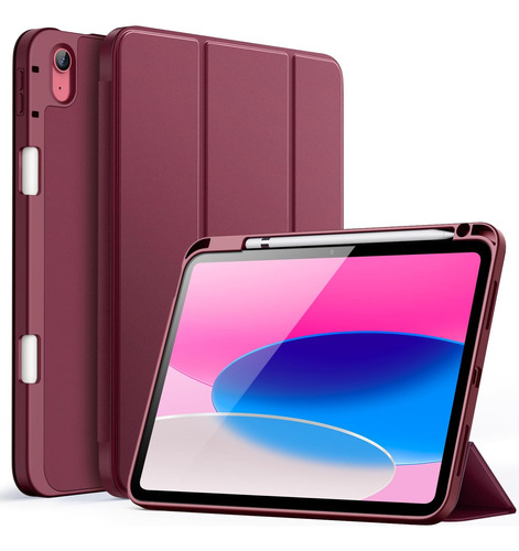 Jetech Funda P/ iPad 10 10.9 PuLG 2022, 10.ª Gen Morado Vino