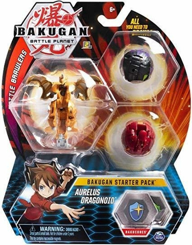 Bakugan Starter Pack 3-pack, Aurélus Dragonoid, Figuras De A