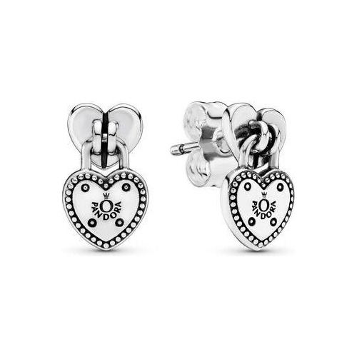 Aretes Pandora Corazon Candado Plata Ale S925