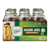 6 Piezas Ball Frascos Con Tapa 64 Onzas Marca Mason Jars