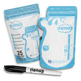 50 Sacos P/ Congelar E Armazenar Leite Materno 200ml - Nenos