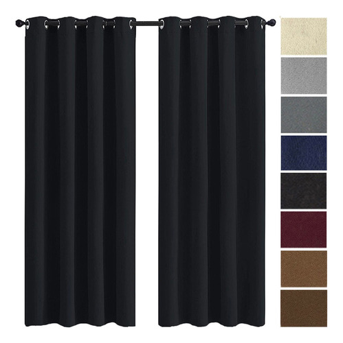 Cortina Blackout Opaca Ventana 2 Pzs 132x213cm Cuarto Sala