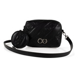 Bolsa Crossbody Cloe Para Mujer Con Monedero Cierre Metálico Color Negro