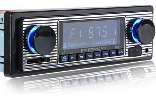 1 Din Retro Clásico Estéreo De Coche Con Bluetooth Auxiliar