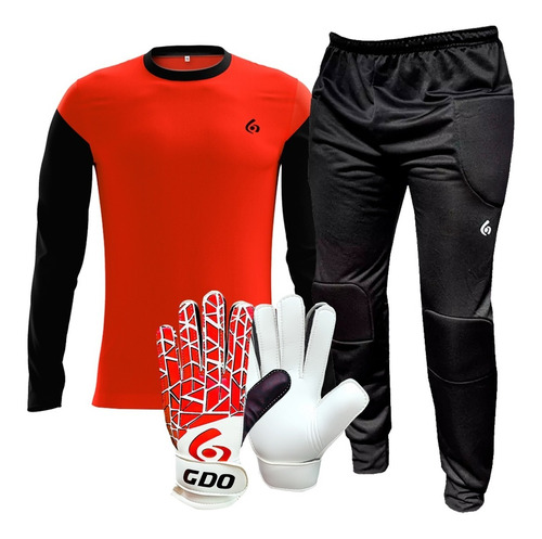 Combo Kit Arquero Gol De Oro Guantes  Eneve + Pantalon +buzo