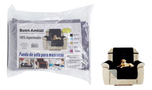 Cubre Sofa Sillon Para Mascotas Reversible Negro