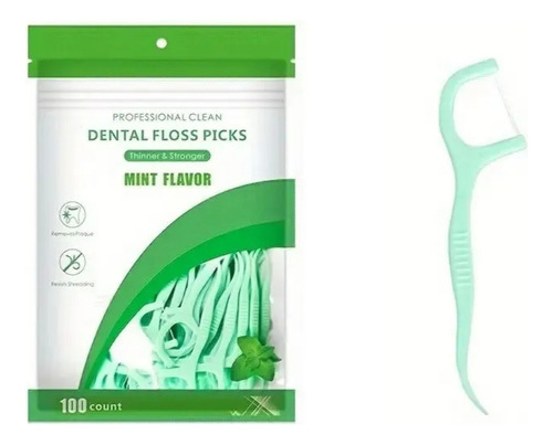 Fio Dental Com Haste Menta Refrescante 100 Unidades