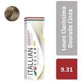  Coloração Itallian Color Professional | 60g | - Tons De Bege Tom 9.31 Loiro Claríssimo Dourado Cinza