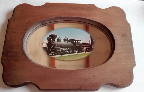 Espejo Vintage Arte Reflectante  Tren A Vapor , ´70s