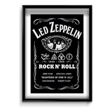 Cuadro Led Zeppelin Jack Daniels 30x40 (marco+lámina+vidrio)