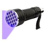 Linterna Led Uv Gadnic Metalica Ultravioleta 4.5v 21 Leds Color De La Linterna Negro