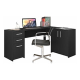 Escrivaninha Notável Móveis Mesa Office Nt 2005 Mdp De 1230mm X 740mm X 450mm X 1570mm Preto 