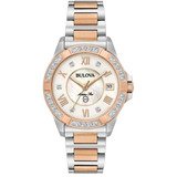 Bulova Marine Star 98r234 Diamond Zafiro Reloj Mujer 32mm
