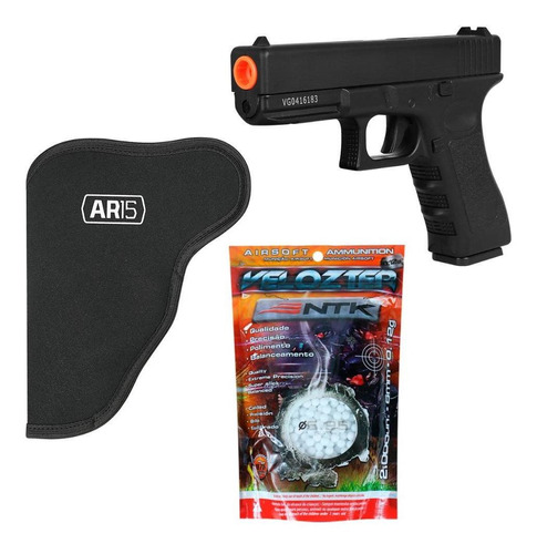 Pistola Airsoft Glock Full Metal V20 6mm + Coldre