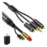 Cable Óptico Digital A Rca Y Jack 3.5mm Hdiwousp, 3 Metros