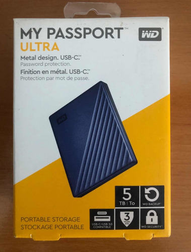 Disco Duro Wd 5tb My Passport Ultra Blue Externo