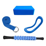 Kit Yoga Pilates Block + Aro Anillo + Cinturon + Rodillo 15