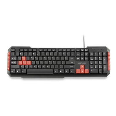 Teclado Gamer Com Hotkeys Multimidia Preto/vermelho - Tc160 Cor De Teclado Preto Idioma Português Brasil