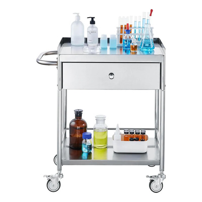 Mesa Pasteur Gengfc Acero Inox Con Cajón Y Ruedas 78x58x42cm | Meses sin interés