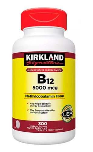 Vitamina B-12  5000 Mcg Kirkland 300 Tabletas Sublinguales