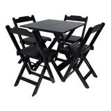 Conjunto De Mesa Com 4 Cadeiras Dobraveis- Rei Sol