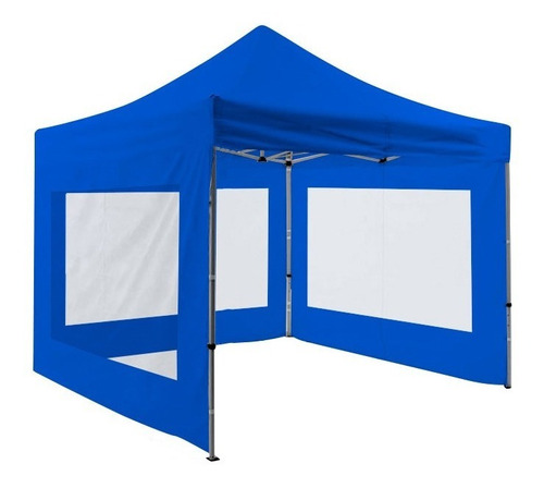 Gazebo Azul 3x3m Aluminio 3 Paredes Kushiro Autoarmable