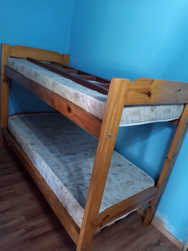 Cama Cucheta De Madera Excelente Estado Escalera Oportunidad