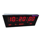 1relógio Digital Led 36cm Parede Vm Calendario Termômetro