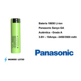 10 X Batería 18650 Li-ion - Sanyo Ga - 3500mah - 10a - 3.6v