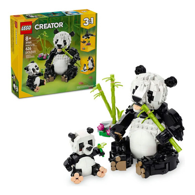 LEGO® Creator 3en1 Fauna Salvaje: Familia de Pandas 31165; transformable en figuras de orcas o en pingüinos de juguete; regalo para niñas 8+ | Meses sin interés