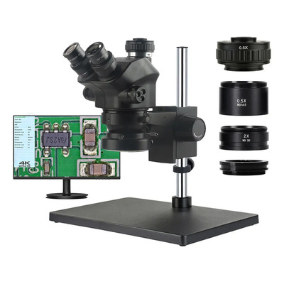 Microscopio Estéreo Trinocular AMSZOOM 3.5-100x 3 Objetivos Negro | Meses sin interés