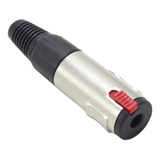 Conector Plug P10 Stereo Fêmea Para Cabo Com Trava Dtk