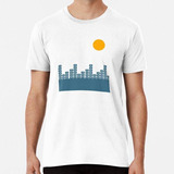 Remera Soundwave Sunset - Arte Geométrico Minimalista Algodo