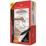 Kit 12 Canetas Preta P/ Cd/dvd Retro Projetor Faber Castell!