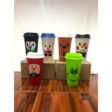 Vaso Cafetero Navideño 473 Ml Con Tapa 100  Pzas