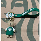 Llavero Tipo Starbucks Oso Bearista Nuevo Mandil Verde Chico