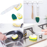 Esponja De Cocina Con Mango Dispenser De Detergente