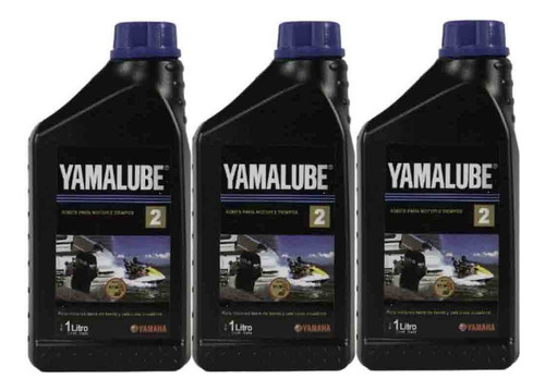 Pack 3 Lt Yamalube Nautico 2 Tiempos Aceite Motores Yamaha 