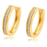 Arracada Oro 24k Laminado Swarovski Aretes Elegante Precioso