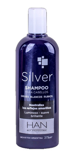 Han Shampoo Silver Violeta Matizador Rubios Grises 350 Ml