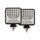 Par De Faros Cuadrados 126w 43 Led  Ojos De Ángel Azulr 4x4