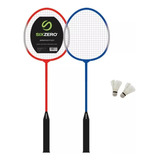 Kit Juego De Badminton Sixzero 2 Raquetas + Plumas + Funda 